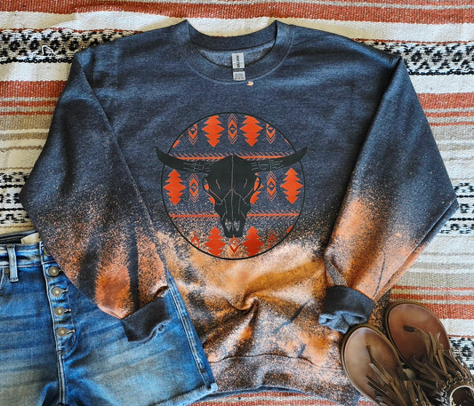 Bleached Longhorn Crew