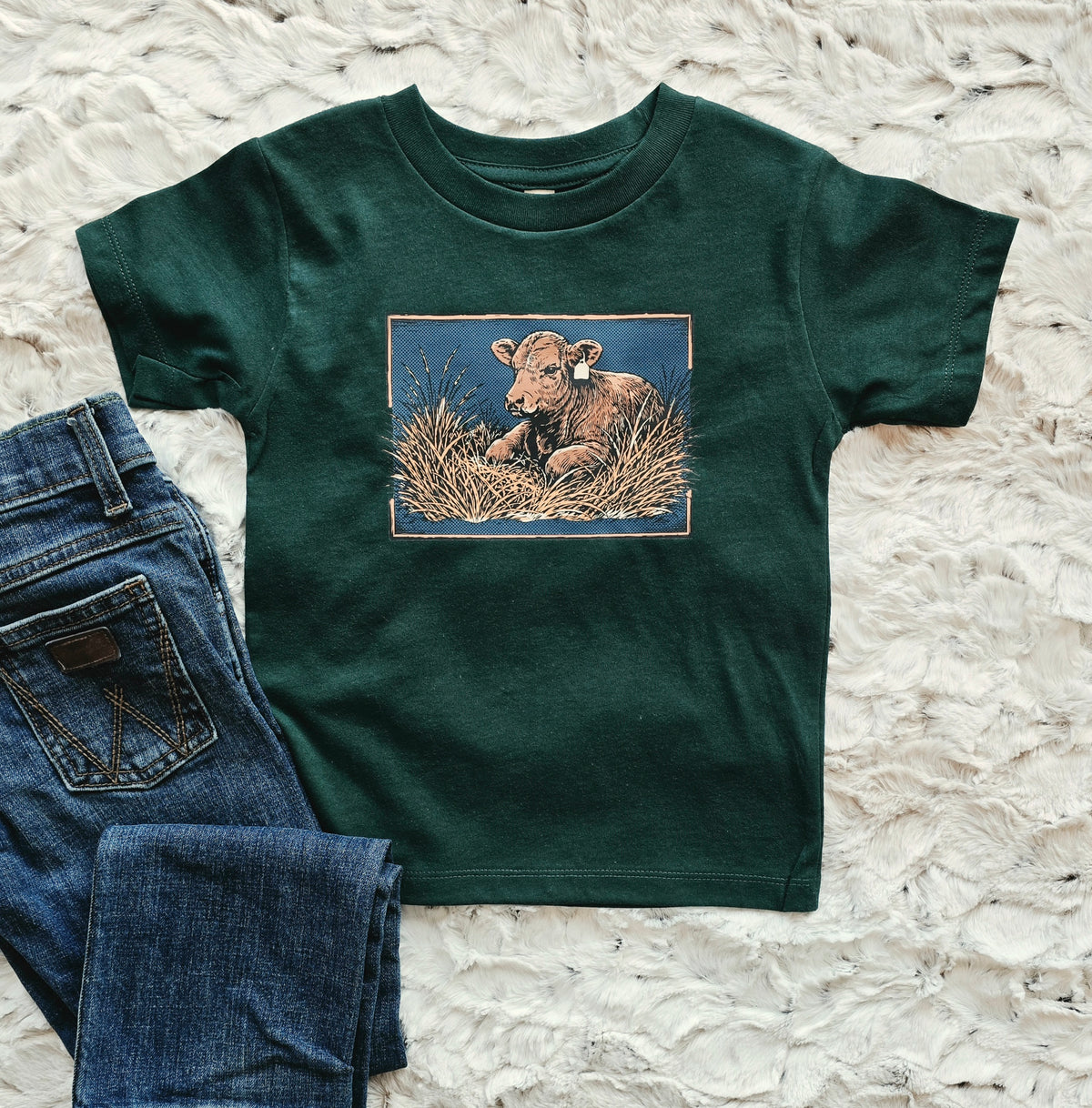 Vintage Red Angus Calf