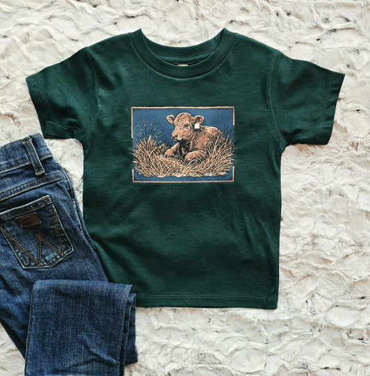 Vintage Red Angus Calf